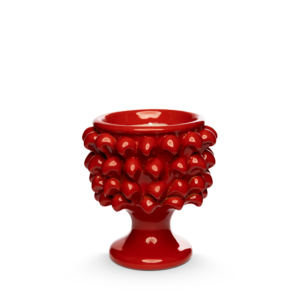 Mezza pigna lucida rossa h 12 cm