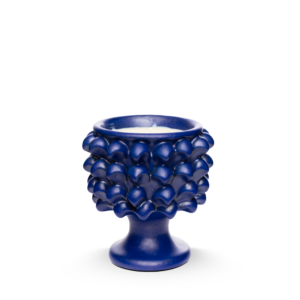Mezza pigna blu opaca h 12 cm