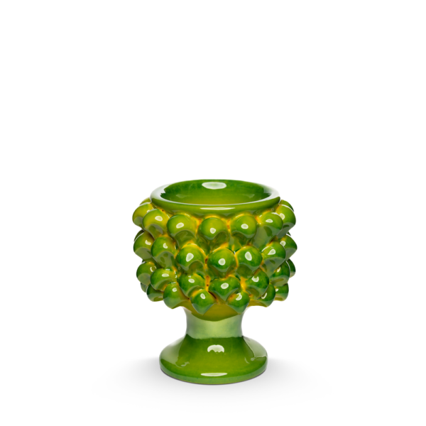 Mezza pigna lucida verde primavera h 10 cm