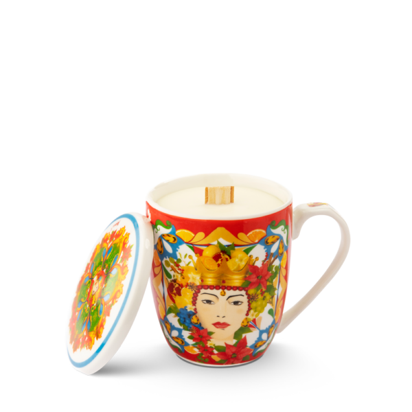 Tazza siciliana donna h 9 cm diametro 8 cm