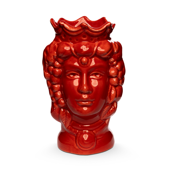 Testa di moro rossa donna h 18 cm