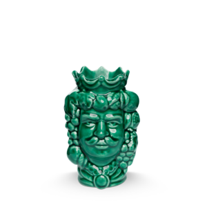 Testa di moro verde ramina uomo h 13 cm
