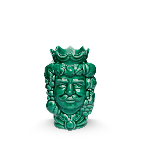 Testa di moro verde ramina uomo h 13 cm