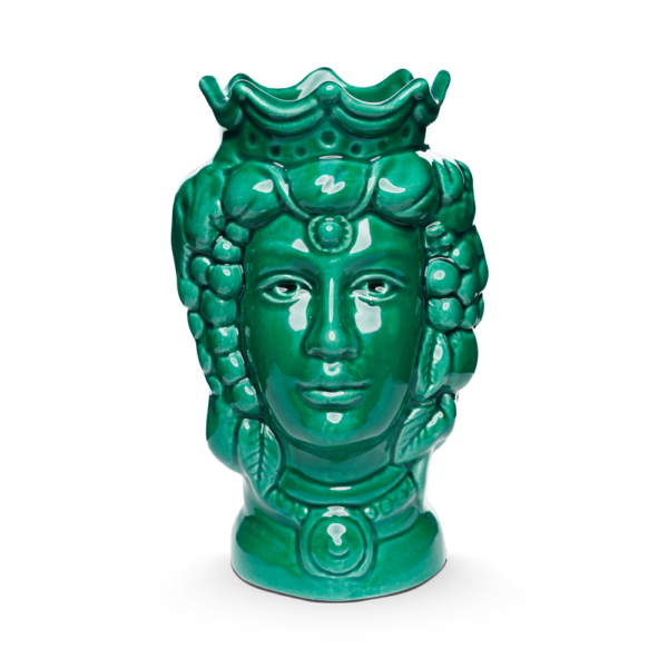 Testa di moro verde ramina donna h 18 cm